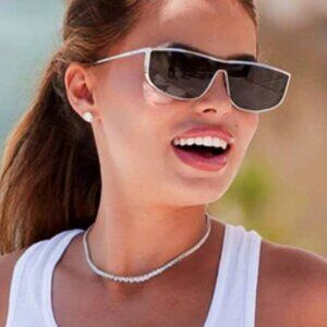 NEW SL 605LUNA 001 SAINT LAURENT SUNGLASSES WOMEN SQUARE SILVER EYEWEAR